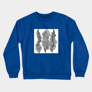 Leafy Whispers: Intricate Moiré Pattern in Pen and Ink Crewneck Sweatshirt